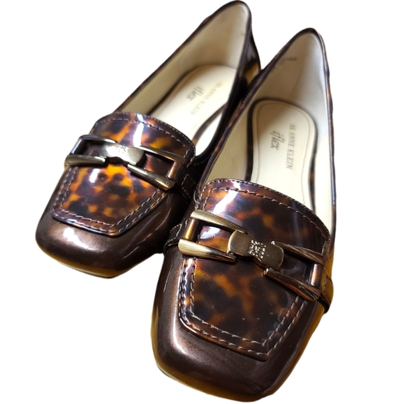 AK Anne Klein iflex Tortoiseshell Patent Leather Loafer Slip On Women 6.5 M - Picture 2 of 8